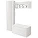Mobile Da Ingresso Mirtilla, Entratina Moderna Con Appendiabiti, Mobile Con Scarpiera, Armadietto Con Specchio, Cm 50x32h182, Bianco - Foto miniatura 2