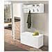 Mobile Da Ingresso Mirtilla, Entratina Moderna Con Appendiabiti, Mobile Con Scarpiera, Armadietto Con Specchio, Cm 50x32h182, Bianco - Foto miniatura 4