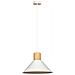 Lampada A Sospensione Reven - Bianco - Acciaio Verniciato A Polvere, Legno - 25x100x25 Cm - Foto miniatura 1