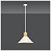 Lampada A Sospensione Reven - Bianco - Acciaio Verniciato A Polvere, Legno - 25x100x25 Cm - Foto miniatura 6