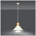 Lampada A Sospensione Reven - Bianco - Acciaio Verniciato A Polvere, Legno - 25x100x25 Cm - Foto miniatura 7