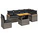 Set Divani Da Giardino 7 Pz Con Cuscini Grigio In Polyrattan - Foto miniatura 1