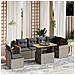 Set Divani Da Giardino 7 Pz Con Cuscini Grigio In Polyrattan - Foto miniatura 3