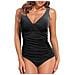 Costume Da Bagno Donna Nero A Vita Alta Taglia L - Foto miniatura 2
