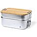 Lunch Box 2 Compartimenti 340 E 600 Ml. Con Chiusura Di Sicurezza. Acciaio Inossidabile. - Foto miniatura 1