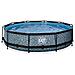 Piscina Fuori Terra - In Giro - 360x360x76 Cm - Grigio - Include Accessori Coordinati Cb91 - Foto miniatura 4