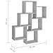 Mensola Parete Cubo Grigio Cemento 78x15x93cm Legno Multistrato - Foto miniatura 5