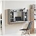 Lusso Casadino -  Scrivania A Parete Grigio Sonoma 105x48x75cm Legno Multistrato - Foto miniatura 2