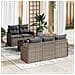 Set Divano da Giardino 6 Pezzi con Cuscini Grigio Polyrattan,  Divano da Giardino 2 Posti con Ripostiglio e Cuscini Grigio Polyrattan - Foto miniatura 2