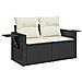 Set Divani da Giardino 10pz con Cuscini in Polyrattan Nero - Foto miniatura 3