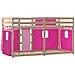 Letto a Castello senza Materasso Rosa 90x200 cm Legno di Pino - Foto miniatura 7