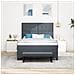 Letto Box Spring con Materasso e Panca Grigio Scuro 140x190 cm Velluto - Foto miniatura 5
