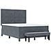 Letto Box Spring con Materasso e Panca Grigio Scuro 140x190 cm Velluto - Foto miniatura 8