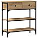Tavolino Console Rovere Artigianale 72,5x25x75 cm Legno Ingegnerizzato & Acciaio - Foto miniatura 1