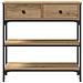 Tavolino Console Rovere Artigianale 72,5x25x75 cm Legno Ingegnerizzato & Acciaio - Foto miniatura 6