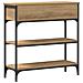 Tavolino Console Rovere Artigianale 72,5x25x75 cm Legno Ingegnerizzato & Acciaio - Foto miniatura 8