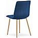 Sedia TYRA in velluto blu navy con gambe color legno x3 - Foto miniatura 7