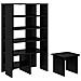 Mobile per scarpe 2 pcs Rovere Nero Legno multistrato - Foto miniatura 1