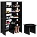 Mobile per scarpe 2 pcs Rovere Nero Legno multistrato - Foto miniatura 3