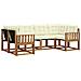 Set di divani da esterno con cuscino 6 pcs Naturale e Crema - Foto miniatura 1