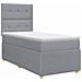 Letto box spring con materasso Grigio Chiaro Singolo Tessuto - Foto miniatura 1