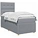 Letto box spring con materasso Grigio Chiaro Singolo Tessuto - Foto miniatura 3