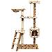 Albero Per Gatti Tiragraffi Sisal 150 Cm Zampe Stampate Beige - Foto miniatura 1