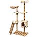 Albero Per Gatti Tiragraffi Sisal 150 Cm Zampe Stampate Beige - Foto miniatura 2