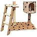 Albero Per Gatti Tiragraffi Sisal 150 Cm Zampe Stampate Beige - Foto miniatura 3