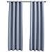 Tende Oscuranti Con Anelli In Metallo 2 Pz Grigie 140x175 Cm - Foto miniatura 2