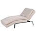 Chaise Longue Regolabile In Velluto Beige Loiret - Foto miniatura 8