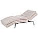 Chaise Longue Regolabile In Velluto Beige Loiret - Foto miniatura 12