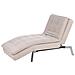 Chaise Longue Regolabile In Velluto Beige Loiret - Foto miniatura 5