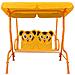 Dondolo A Panchina Per Bambini Giallo 115x75x110 Cm In Tessuto - Foto miniatura 2