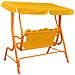 Dondolo A Panchina Per Bambini Giallo 115x75x110 Cm In Tessuto - Foto miniatura 4