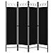Paravento A 4 Pannelli Nero 160x180 Cm - Foto miniatura 2