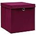 Contenitori con Coperchio 4 pz 28x28x28 cm Rosso Scuro - Foto miniatura 3
