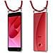 Catena Di Telefoni Cellulari Compatibile Con Asus Zenfone 4 Selfie Pro In Rosso Rubino - Coperchio Protettivo In Silicone Con Anelli D'argento, Cinturino In Corda E Custodia Staccabile - Foto miniatura 8