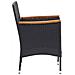 Set Da Pranzo Per Giardino 7 Pz Con Cuscini Polyrattan Nero - Foto miniatura 2