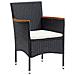 Set Da Pranzo Per Giardino 7 Pz Con Cuscini Polyrattan Nero - Foto miniatura 3