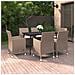 Set Da Pranzo Per Giardino 7 Pz Con Cuscini Polyrattan E Vetro - Foto miniatura 1