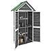 Rimessa Da Giardino Grigia 89x52,5x175cm Legno Massello Di Pino - Foto miniatura 3