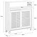 Mobile Nicchia Con Ruote Carrellino Salvaspazio Con Due Ante Scorrevoli In Rattan Mobile Bagno Bianco 20x65x70cm Bzr119-w - Foto miniatura 3
