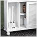 Mobile Nicchia Con Ruote Carrellino Salvaspazio Con Due Ante Scorrevoli In Rattan Mobile Bagno Bianco 20x65x70cm Bzr119-w - Foto miniatura 4