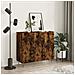 Credenza Rovere Fumo 90x34x80 Cm In Legno Multistrato - Foto miniatura 1
