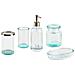 Set Di 5 Accessori Bagno Vetro Menta E Argento Amarga - Foto miniatura 3