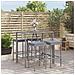 Set Bar Da Giardino 5 Pz Con Cuscini In Polyrattan Grigio - Foto miniatura 8