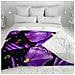 Coperta Di Flanella Con Motivo, Nero E Viola, 127x152cm - Foto miniatura 2