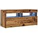 Mobile Porta TV con LED Legno Antico 90x35x40 cm Multistrato - Foto miniatura 2