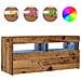 Mobile Porta TV con LED Legno Antico 90x35x40 cm Multistrato - Foto miniatura 1